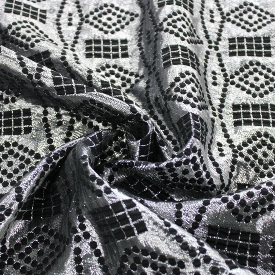 BROCADE Dress Fabrics Silver Brocade 150cm (7810330558553)