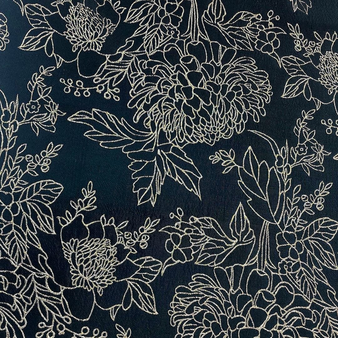 BROCADE Lurex Brocade Fabric Black/Gold 150cm (7490016182361)