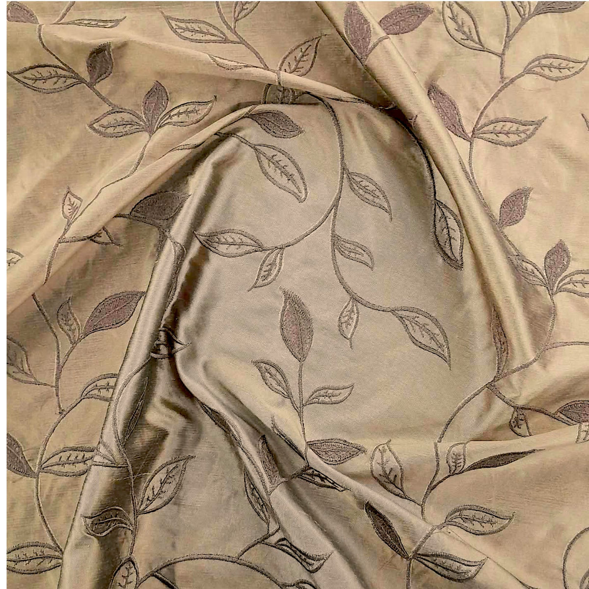 Dupion Silk Embroided Des #1 140 cm.