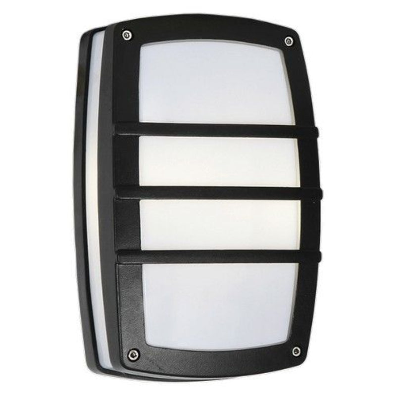 Brightstar BH408 BLACK Die Cast Aluminium Bulkhead with White Polycarbonate Cover