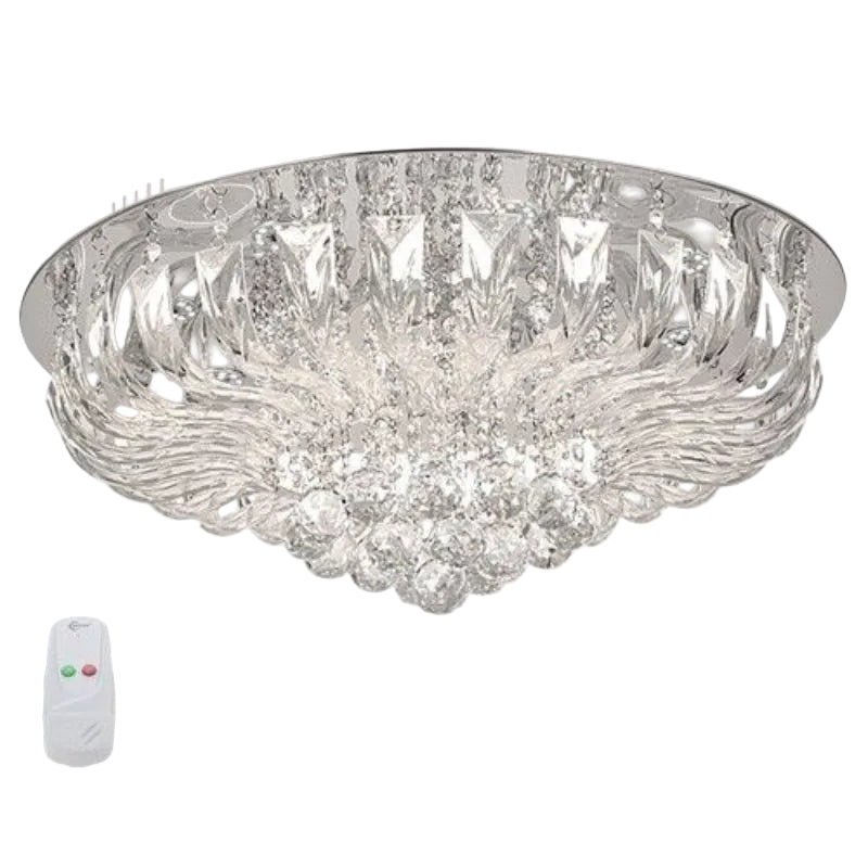 Brightstar CF010/12 CHROME 12 x 3W LED Metal Ceiling Fitting with Glass and Crystals.