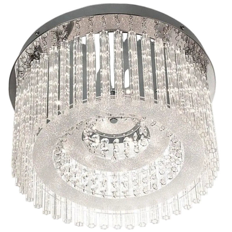 Brightstar CF294 LED Stainless Steel LED Ceiling Fitting with Glass and Acrylic Crystals.