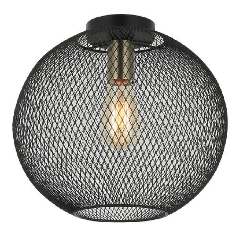 Brightstar CF339 BK/AQ Metal Ceiling Fitting Black and Antique Brass.