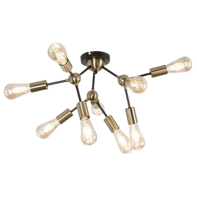Brightstar CF434/9 BRASS Metal Ceiling Fitting Antique Brass and Matt Black