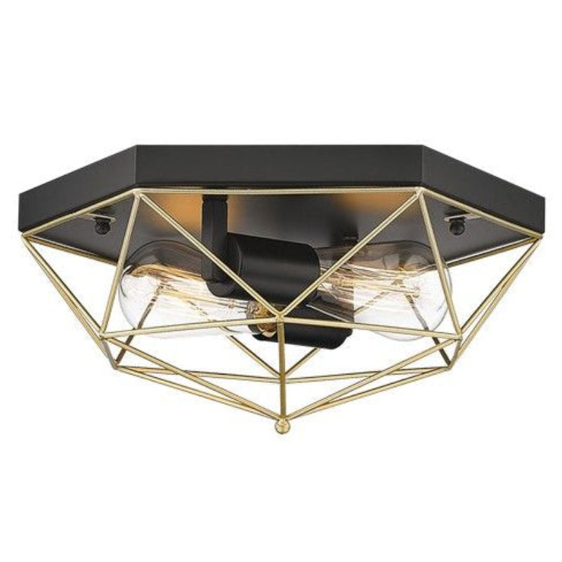 Brightstar CF439 BLACK/GOLD Metal Ceiling Fitting Black and Gold