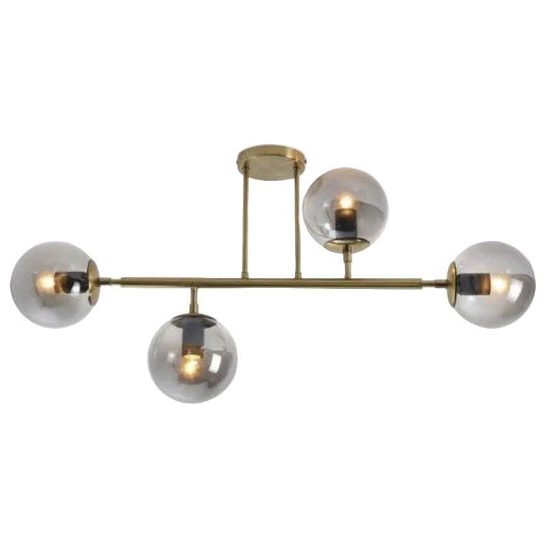 Brightstar CF560/4 GD/SM Satin Gold Metal Ceiling Fitting with Smoke Colour Glass