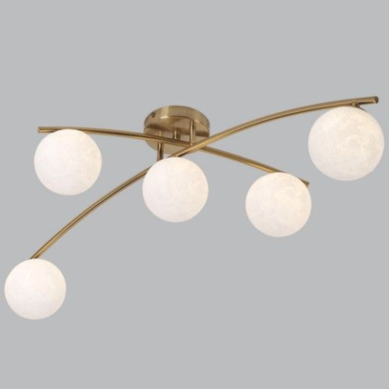 Brightstar CF608/5 SATIN BRASS Metal and Plastic Ceiling Light with Moveable Arms 5 x G9 Satin Brass.