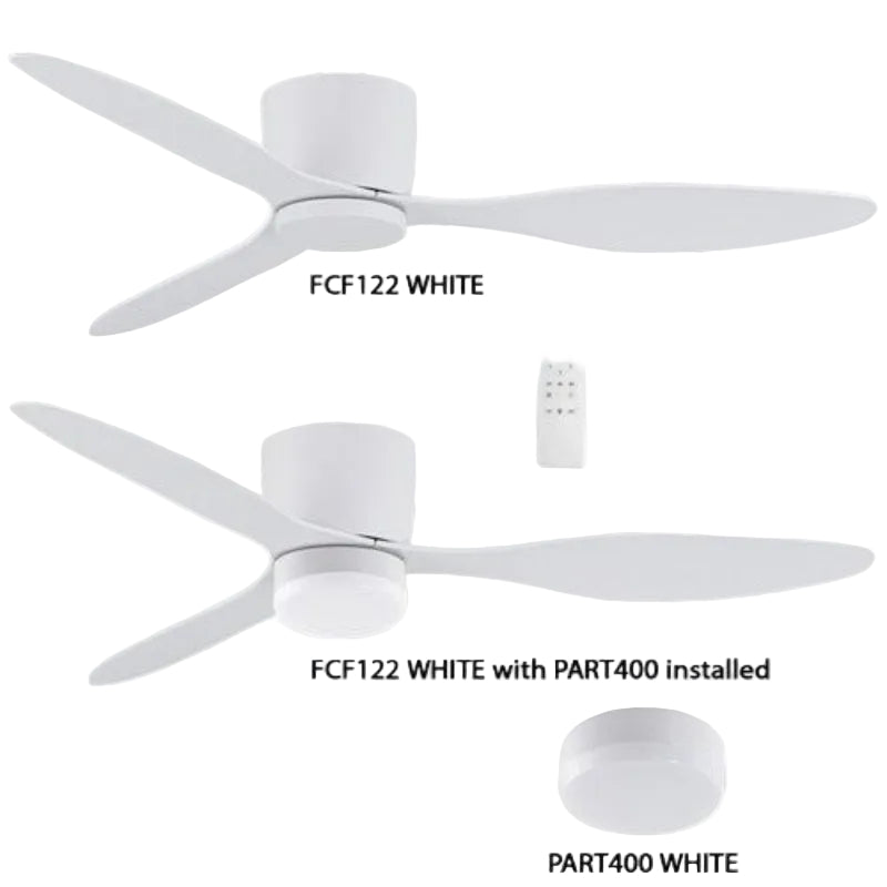 Brightstar FCF122 WHITE 3 Blade 35W Copper Coil DC Motor Ceiling Fan with Remote Contol with 6 Speed Control White