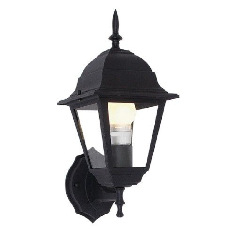 Brightstar L202 BK 4 Panel Up Facing Die Cast Aluminium Wall Light Black.
