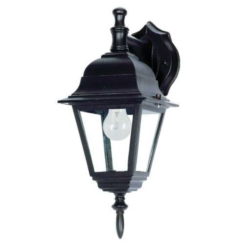 Brightstar L203 BK 4 Panel Down Facing Die Cast Aluminium Wall Light Black.
