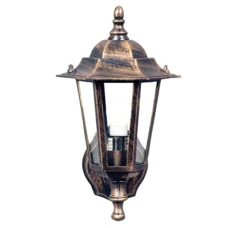Brightstar L212 BK UP, L212 BK/GD, L212 WH UP 6 Panel Up Facing Die Cast Aluminium Wall Light (Multiple Colours/Finishes)