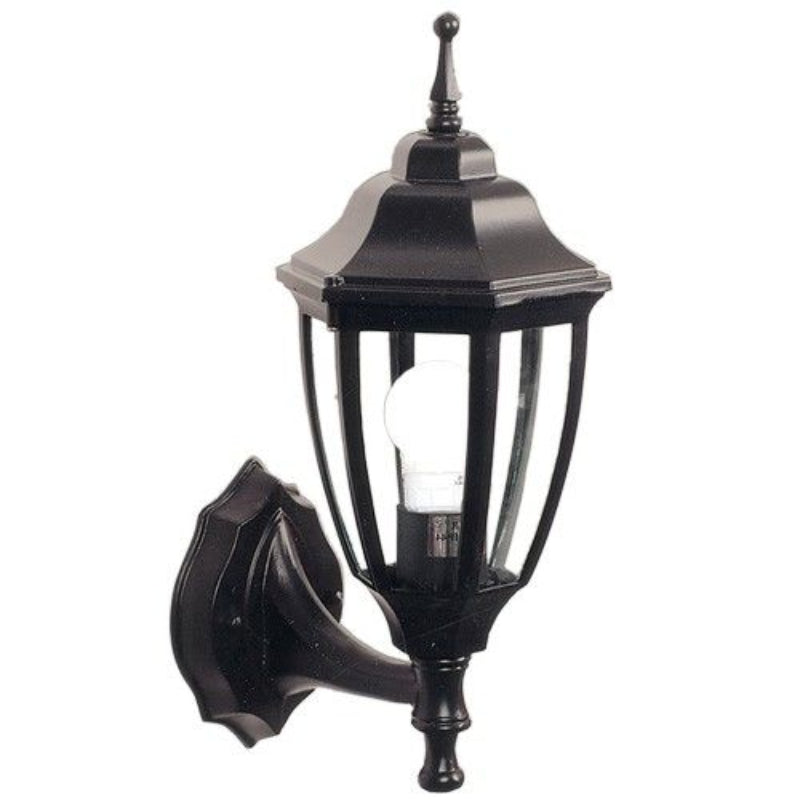 Brightstar L222 BK 6 Panel Up Facing Die Cast Aluminium Wall Light Black