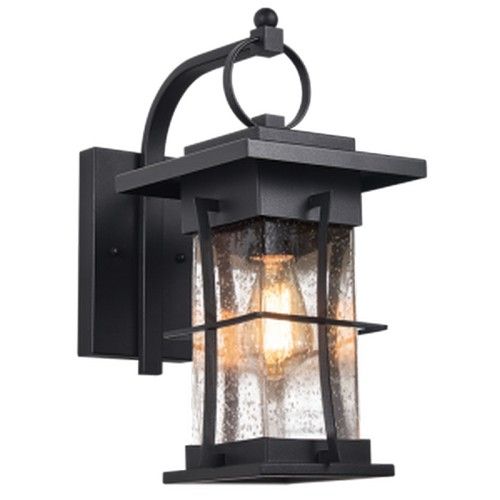 Brightstar L351 BLACK Iron and Clear Speckled Glass Black.