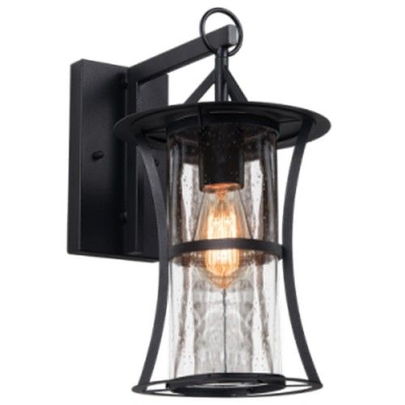Brightstar L352 BLACK Iron and Clear Speckled Glass Black.