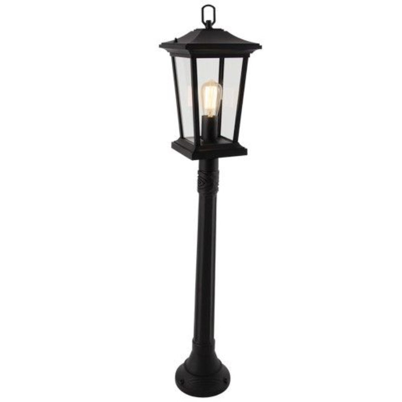 Brightstar L515 BLACK Aluminium Standing Lantern with Clear Glass