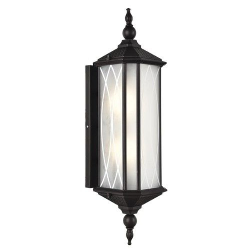 Brightstar L543 BLACK Metal and Aluminium with Patterned Frosted Glass IP54 Texture Black.