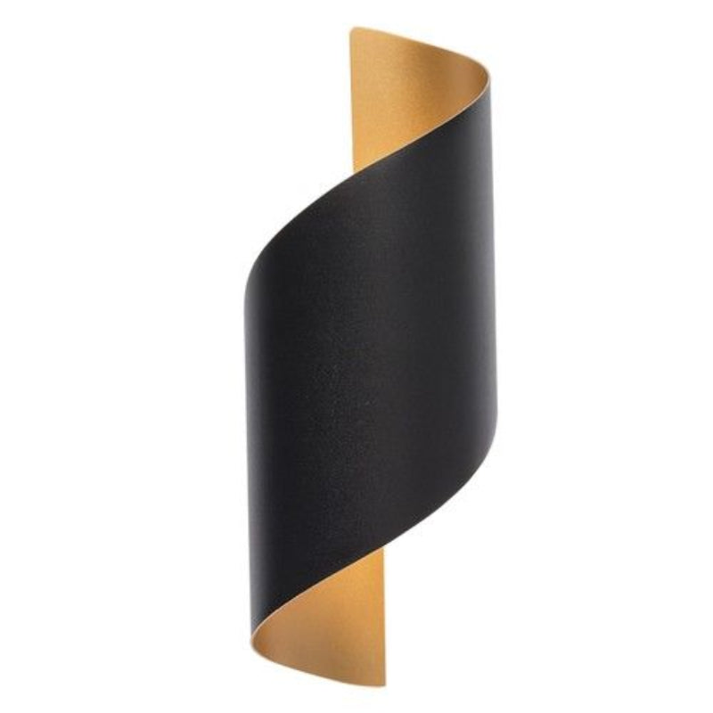 Brightstar L565 BLACK/GOLD 6W Die Cast Aluminium Up and Down Facing IP65 Outdoor Wall Light Black and Gold.