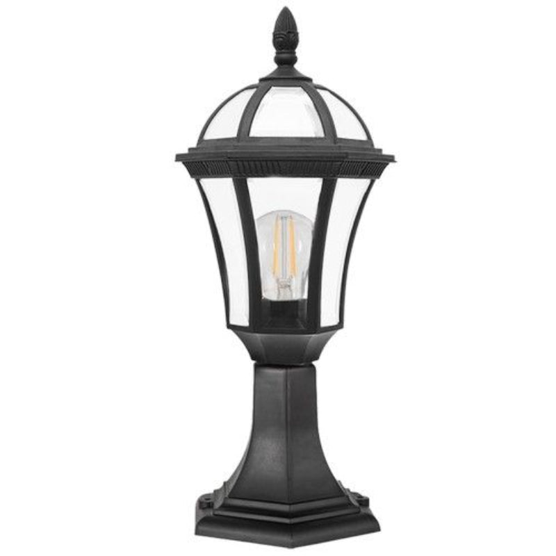 Brightstar L569 BLACK 6 Panel Pillar Polypropylene Base with Clear PC IP44.