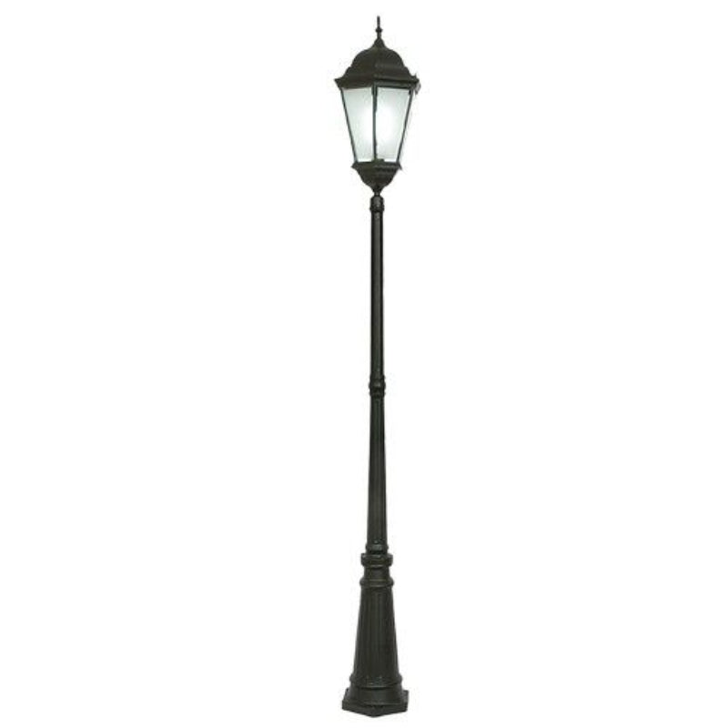 Brightstar LFL007/1 BLACK 6 Panel Tapered Glass Die Cast Aluminium.