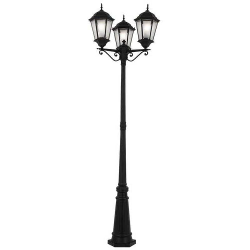 Brightstar LFL008/3 BLACK 6 Panel Tapered Glass Die Cast Aluminium.