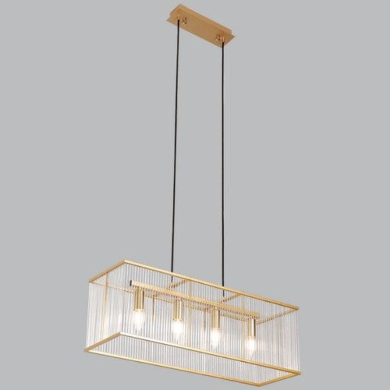 Brightstar PEN148 GOLD Iron and Clear Acrylic Pendant 4xE27 Gold.