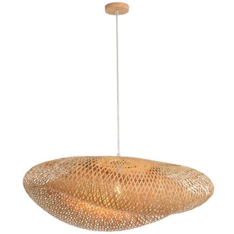 Brightstar PEN260 NATURAL Wood and Bamboo 1X60W Es (LED Only) Rattan Pendant 800mm x 520mm