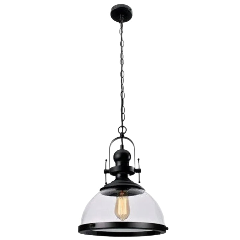 Brightstar PEN448 BLACK Metal Pendant with Clear Glass