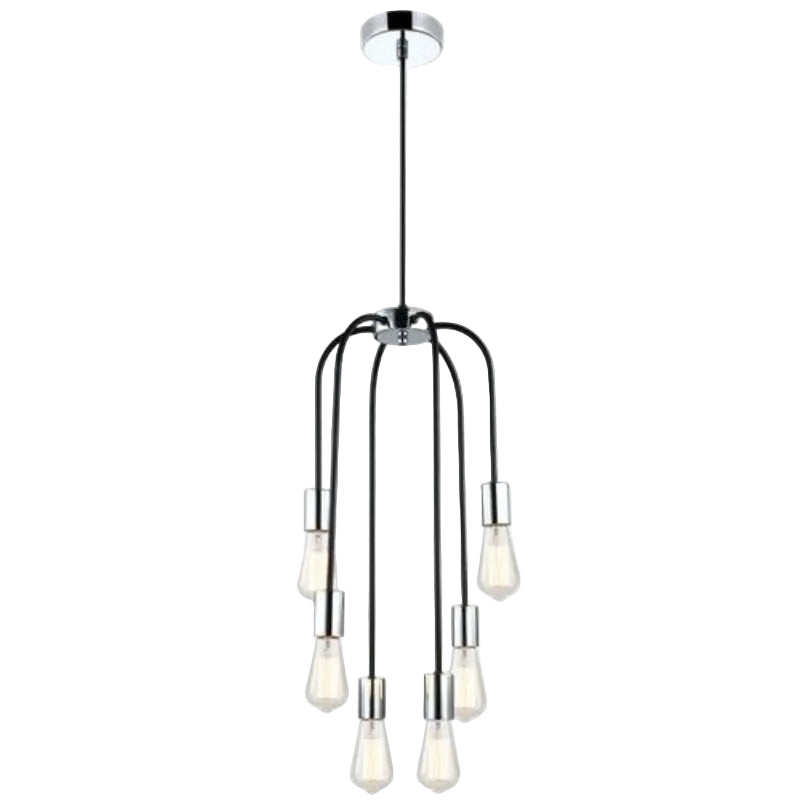 Brightstar PEN621/6 CHR/BLACK Polished Chrome and Black Pendant