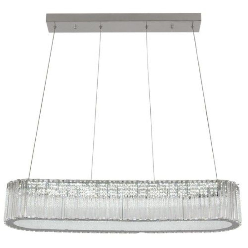 Brightstar PEN691 CRYSTAL 32W LED CCT Pendant Polished Chrome and Crystals and Adjustable Cords and Remote Control