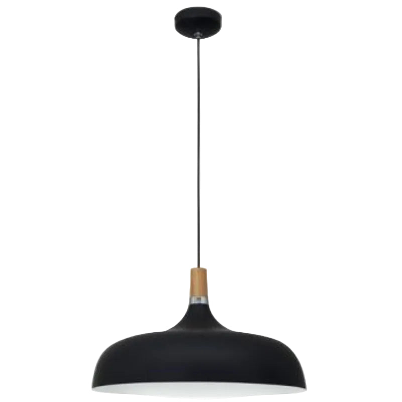 Brightstar PEN912 BLACK, PEN912 WHITE Metal Pendant with Wood (Multiple Colours/Finishes)