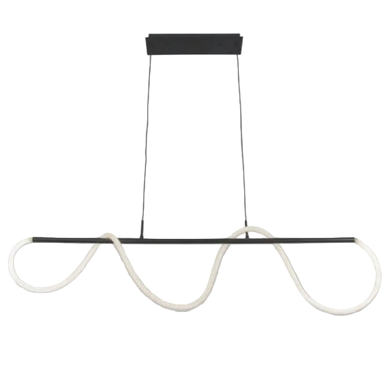 Brightstar PEN950 LED 28W LED CCT Metal and Acrylic Pendant with Flexible Woven Tubing, Remote Control.