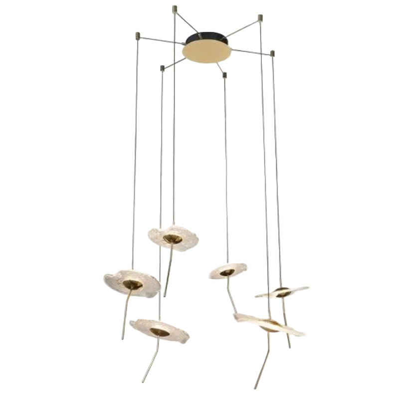 Brightstar PEN955/6 CCT 20W LED 6 Light Aluminium and Glass Pendant Gold.