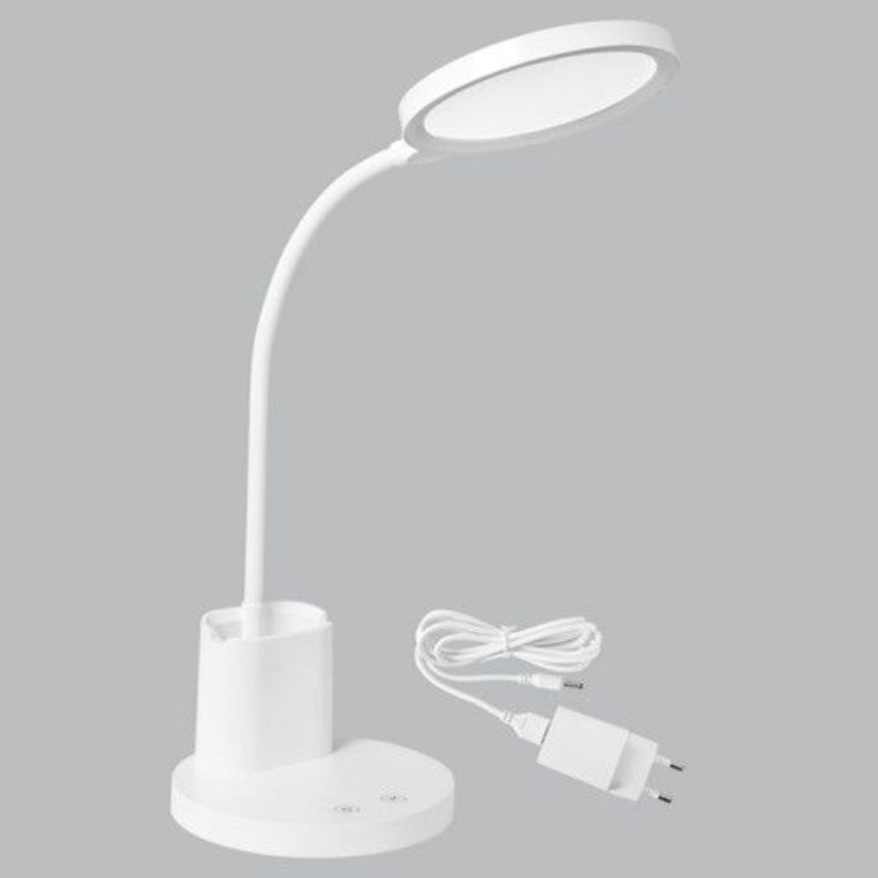 Brightstar TL649 WHITE Rechargeable 10W LED Table Lamp, Dimmable and CCT, USB Charging Port IP20.