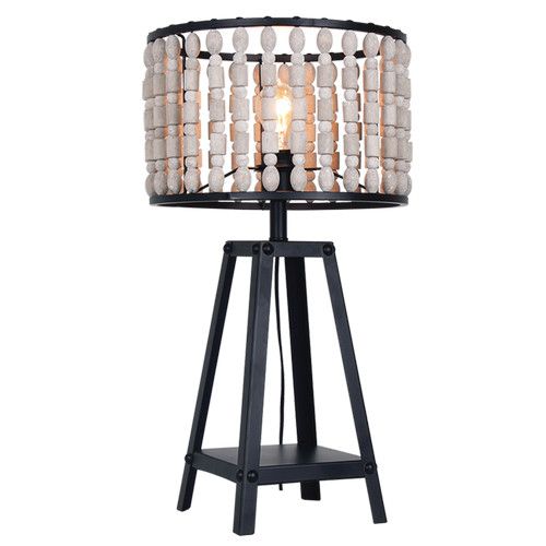 Brightstar TL650 BEAD Metal and Wood Bead Table Lamp