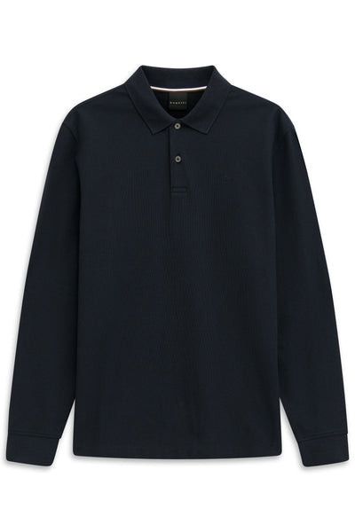 Bugatti Long Sleeve Polo Sweat Shirt Navy 8130/85030D.