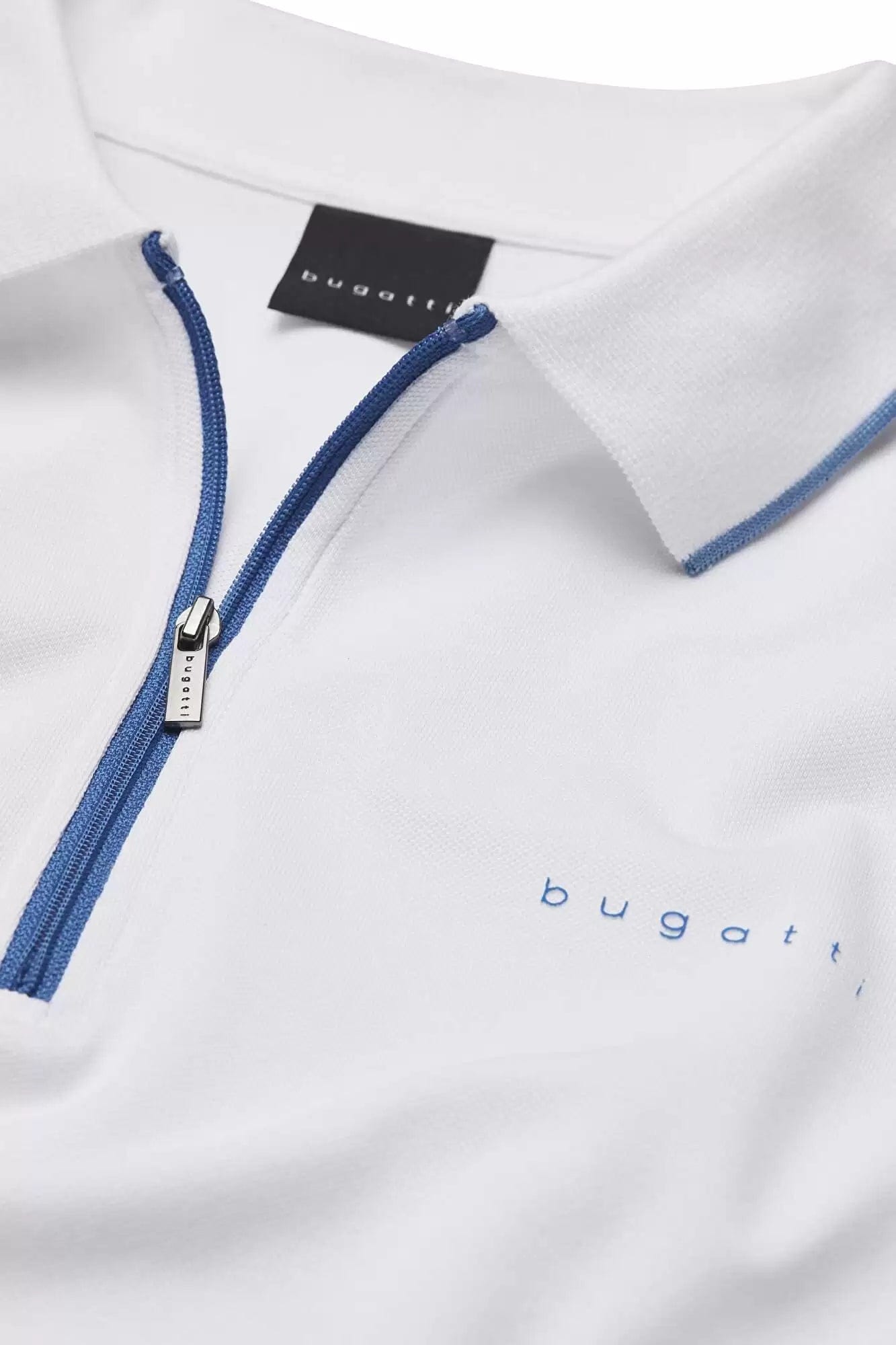 Bugatti Golf T Shirt Bugatti Men's Golf T Shirt With Zip White (7778133475417)