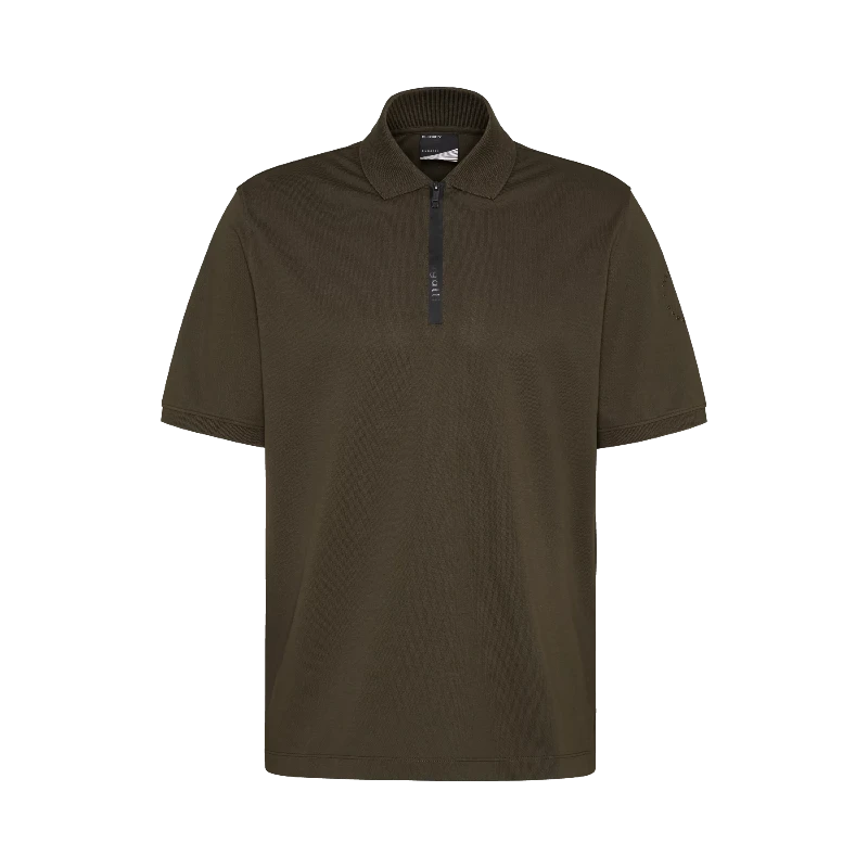 Bugatti Golf T Shirt Bugatti Polo shirt With zip in olive (7506286018649)