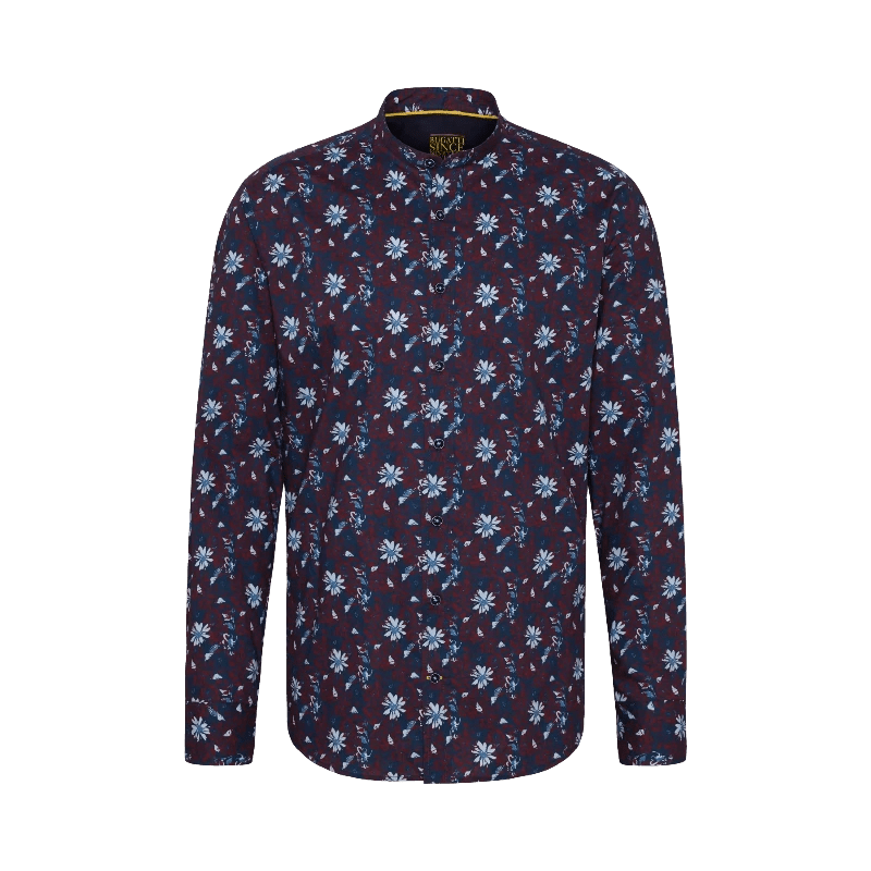 Bugatti Shirts Bugatti Long-sleeved shirt with floral print in red (7505313103961)
