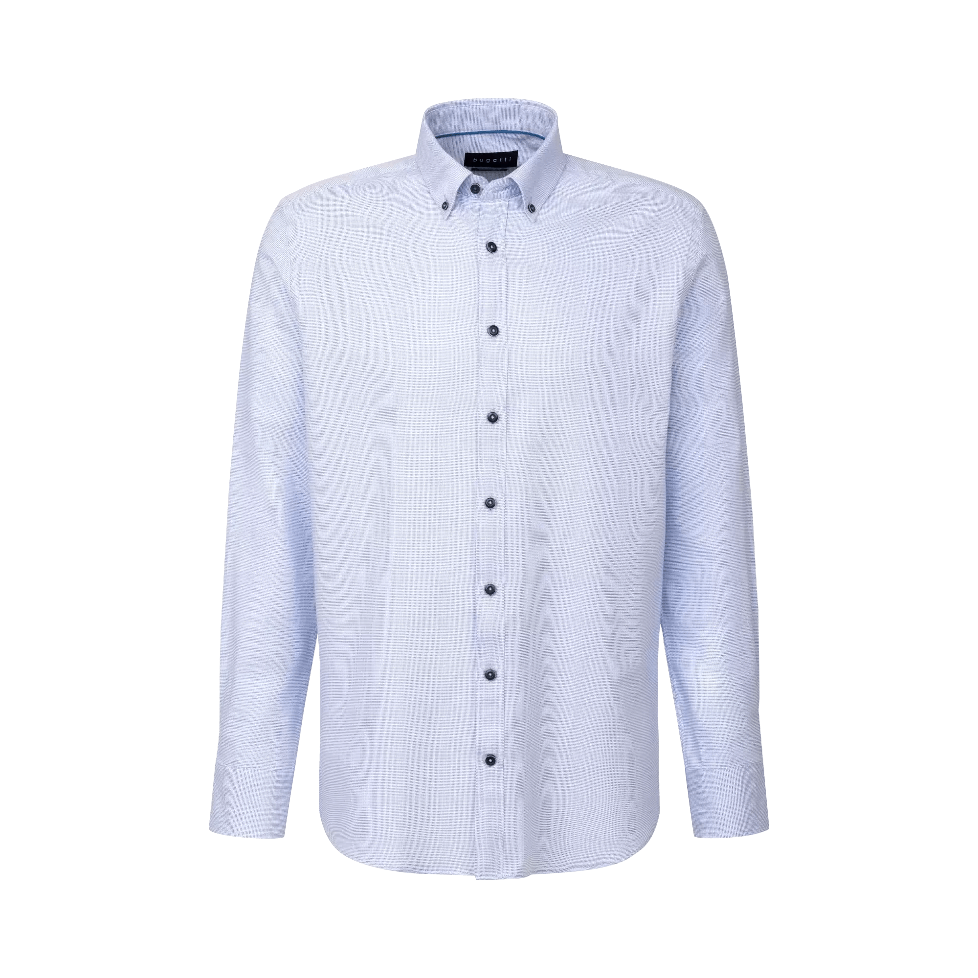 Bugatti Shirts Bugatti Men's Casual Shirt In A Fine Two-Tone Fabric Light Blue (7778036088921)
