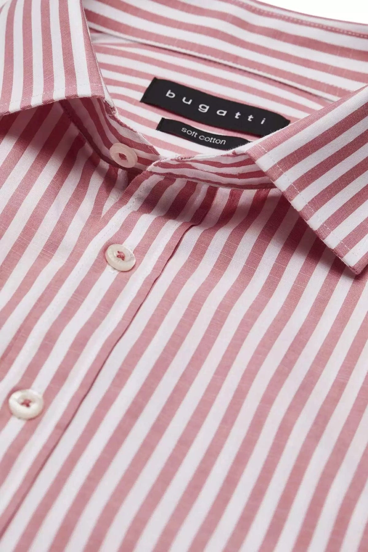 Bugatti Shirts Bugatti Men's Casual Shirt In A Striped Look In Apricot (7778048278617)