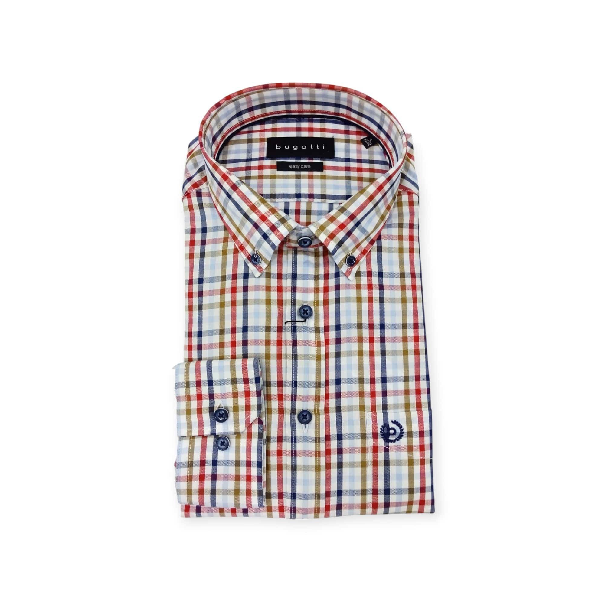 Bugatti Shirts Bugatti Men's Check shirt Navy Check