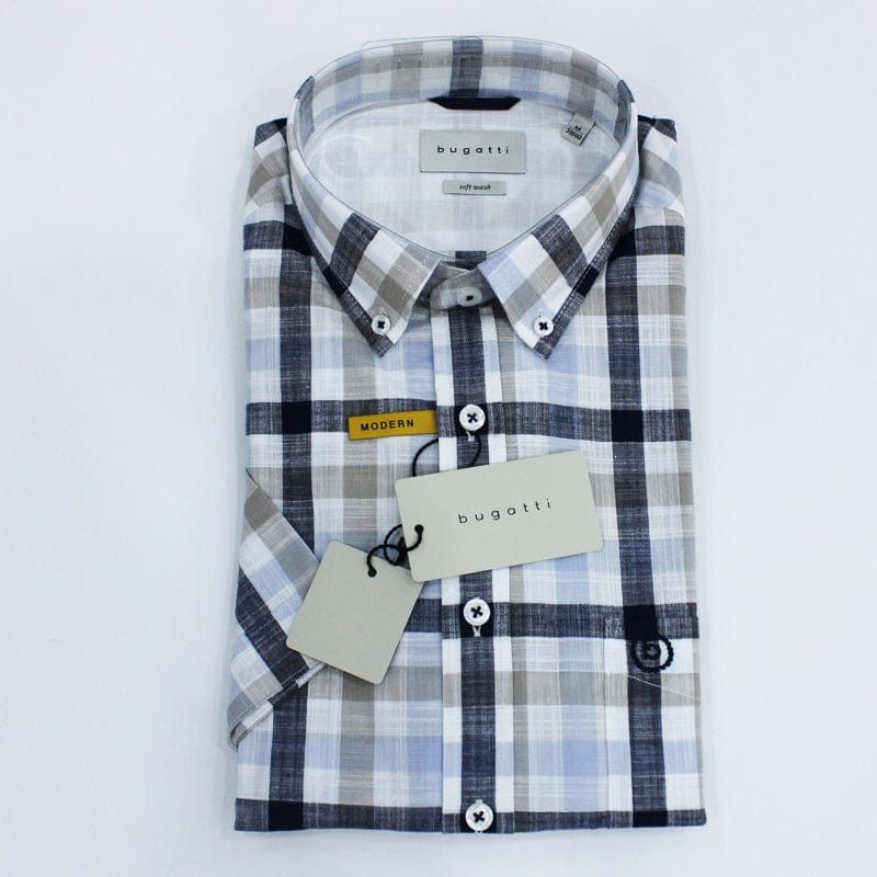 Bugatti Shirts S Bugatti Check Shirt Short Sleeve 9450