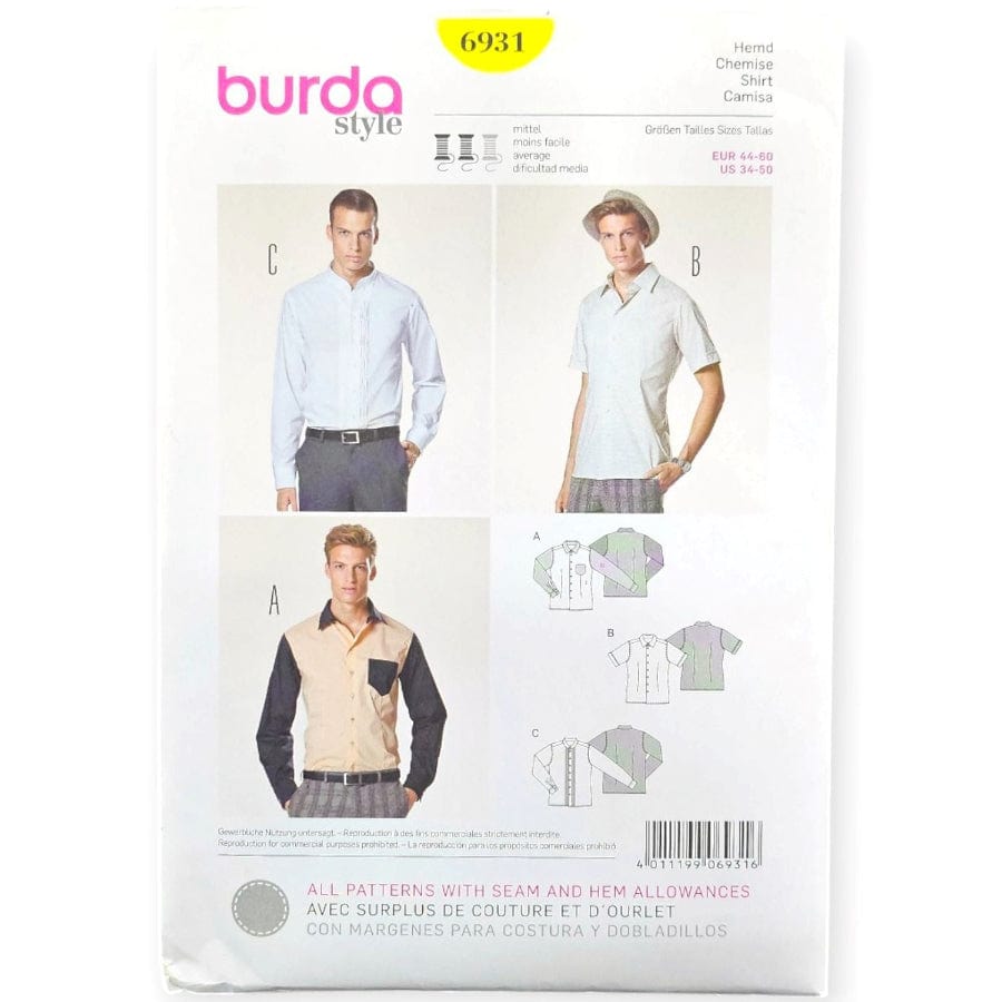 Burda Pattern Habby 34-50 6931 Burda Style Sewing Patterns