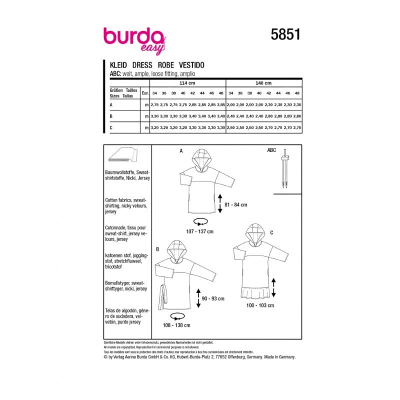 Burda Pattern Habby Burda Pattern 5851 (7507029459033)