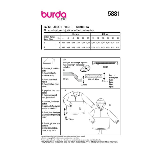 Burda Pattern Habby Burda Pattern 5881 (7507029688409)