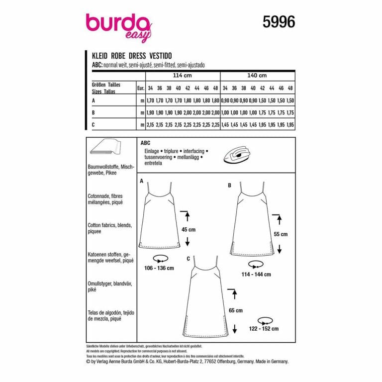 Burda Pattern Habby Burda Pattern 5996 (7507032342617)
