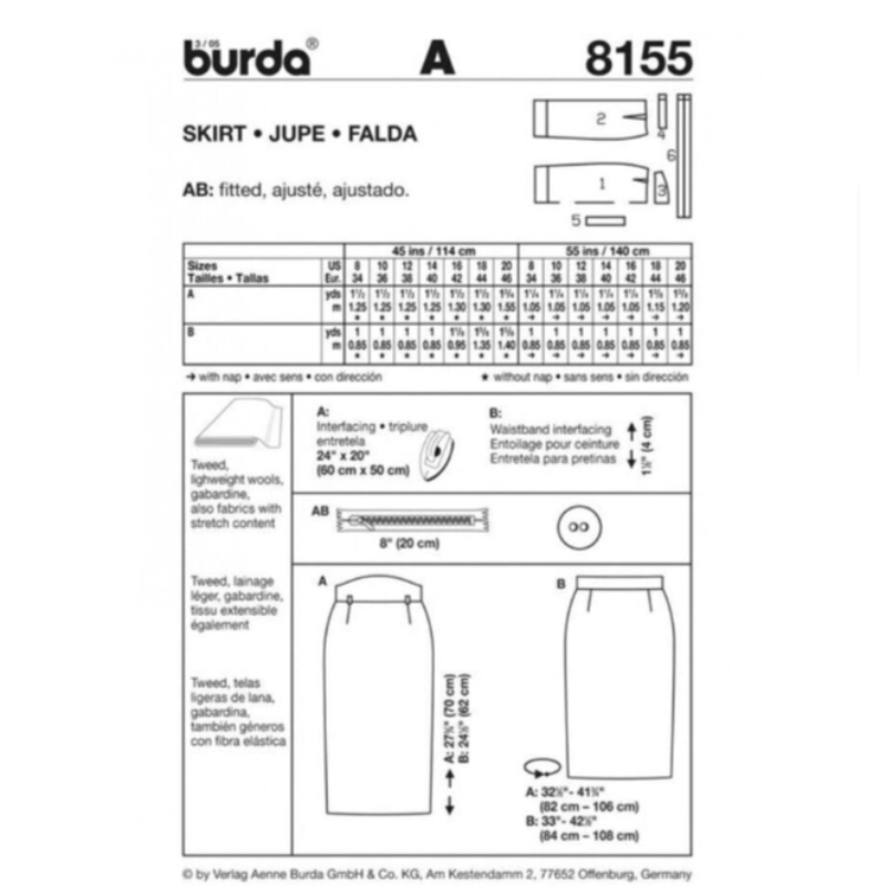Burda Pattern Habby Burda Pattern 8155 (7507024412761)