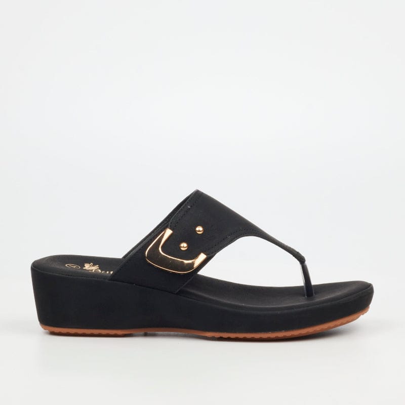 Butterfly Feet Ladies Sandals 4 Butterfly Feet Alba 1 Faux Nubuck Shoes – Black