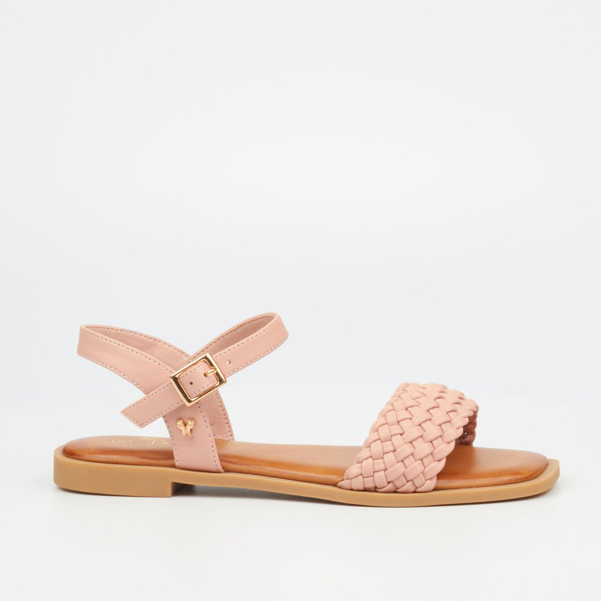 Butterfly Feet Ladies Sandals 4 Butterfly Feet Dorey 4 Faux Leather Flat Sandals – Pink