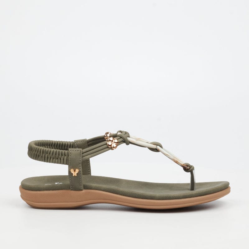 Butterfly Feet Ladies Sandals 4 Butterfly Feet Geri 1 Faux Leather Shoes – Olive